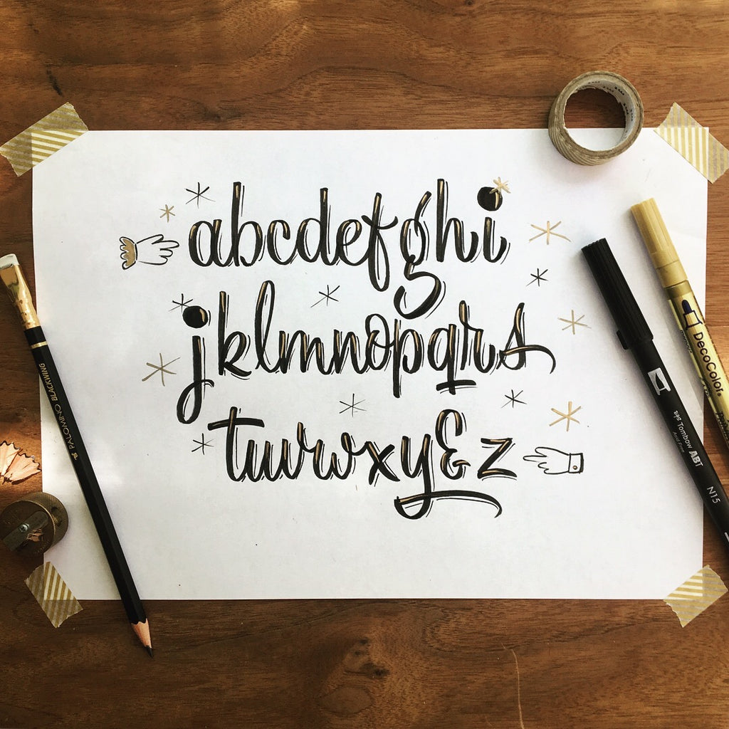 brush lettering paper