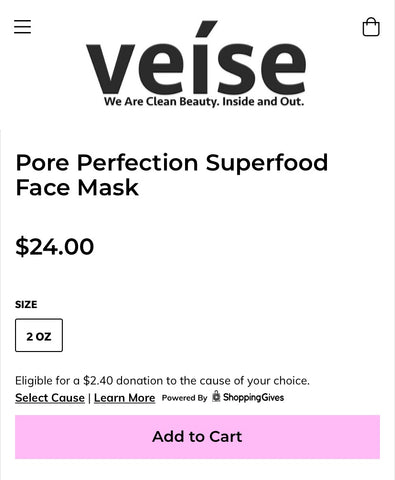 Veise Beauty Charitable Contributions - Clean Beauty - Acne Forward Skincare