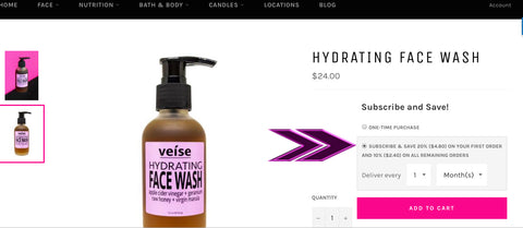 Veise Beauty Hydrating Face Subscription