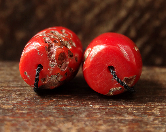 antique coral beads