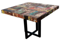 Square Dining Table Made From Recycled Boats