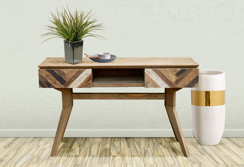 Recycled teak Art deco console table