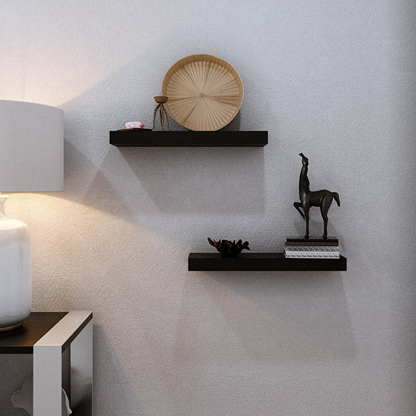 black floating shelf nightstand hanging decor