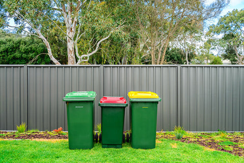 wheelie bins in back garden