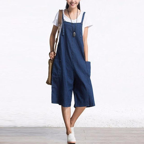 oversized denim overalls