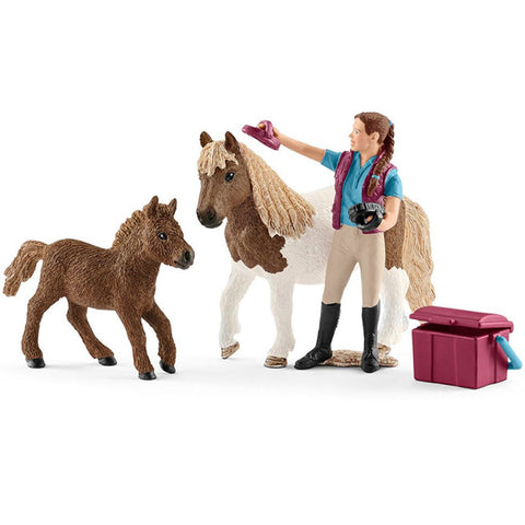 Schleich Shetland Ponies with Stablehand 42362 Schleich Retiring 2019 Schleich Retired 2019