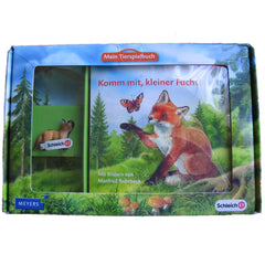 Fox Kit  Schleich 82818  Introduced: 2012; Retired: 2012  In 2012 Schleich provided animals for a cooperative children's book series called Mein Tierspielbuch produced with the publishing company Meyer.