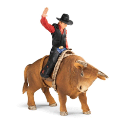 Schleich Exlusive Cowboy with bull  Schleich 72120  Introduced: 2018; Retired:  Special Edition Rodeo Rider and Schleich Rodeo Bull 13816