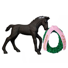 Trakehner Foal with Winner's wreath  Schleich 82982    Introduced: 2017; Retired: 2017   Special Edition Schleich Bayala Magazine Editions - October 2015, a special magazine, featuring plays with the activity set 42160 for show jumping.