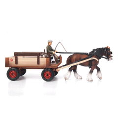 Wagon with Clydesdale Mare (Special Edition) Schleich 72003 Introduced: 2011; Retired: 2012 Released by Müller, Germany only