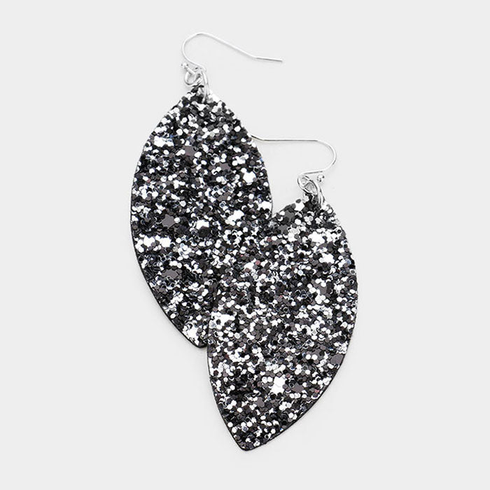 Black and Silver Glitter Earrings 