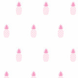 Changing Pad Cover - Pink Pineapple on White Organic Cotton Jersey
