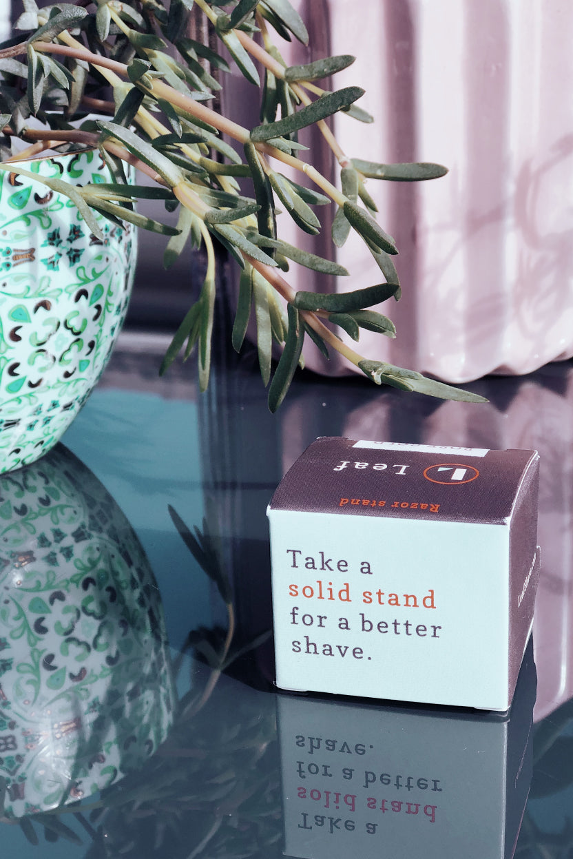 Leaf Shave reusable rose gold metal razor sustainable living products The Fashion Advocate