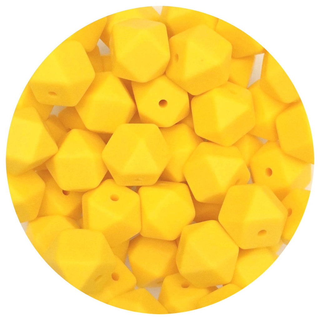Lemon Yellow - 14mm Mini Hexagon - 10/20pack