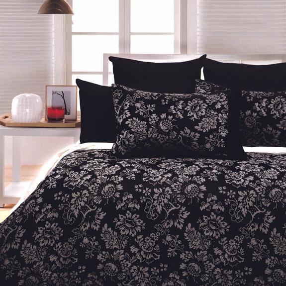 Blawyn Black 300tc Jacquard Quilt Duvet Cover Set My Linen Corner