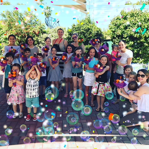 Adelaide children's workshop for Edible Floristry Lunch Bunch