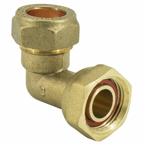 3/4" x 22mm Compression Bent Tap Connector - 90 degree - Plumbing and Heating Supplies UK