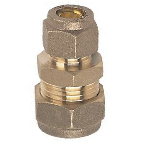 15mm x 12mm Compression Reducing Straight Coupler - Plumbing and Heating Supplies UK