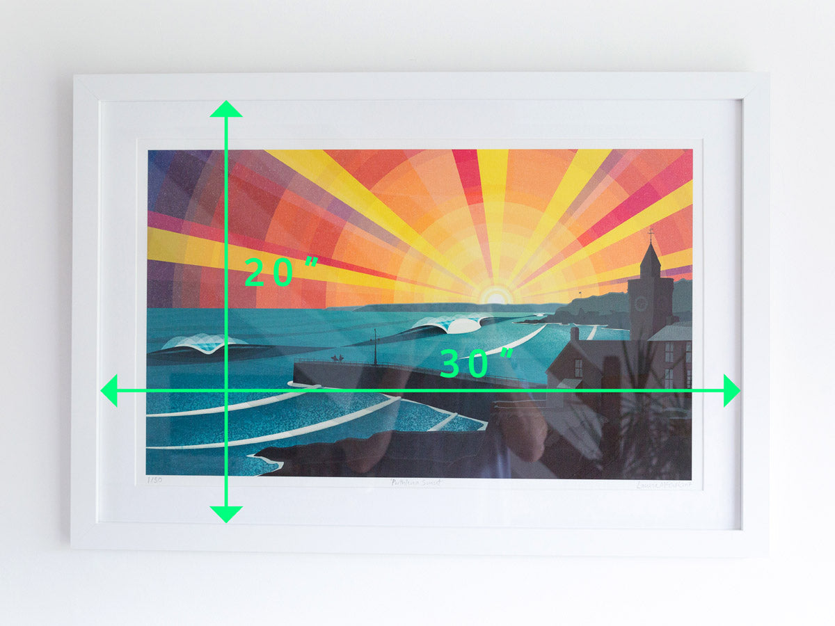 Framed print sizing