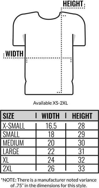 American T Shirt Size Chart