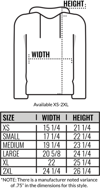 Custom Ink Hoodie Size Chart