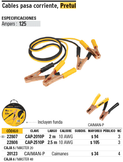 Truper Cap 3506t Cables Pasa Corriente Calibres 6 Awg Amazon Com Mx Herramientas Y Mejoras Del Hogar