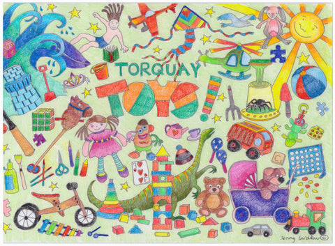 Jenny Laidlaw artist, illustration for Torquay Toys, Surf Coast Arts Trail