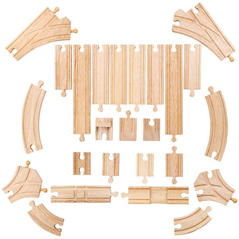 Bigjigs Rail Curves and Straights Expansion Pack wooden railway at Torquay Toys