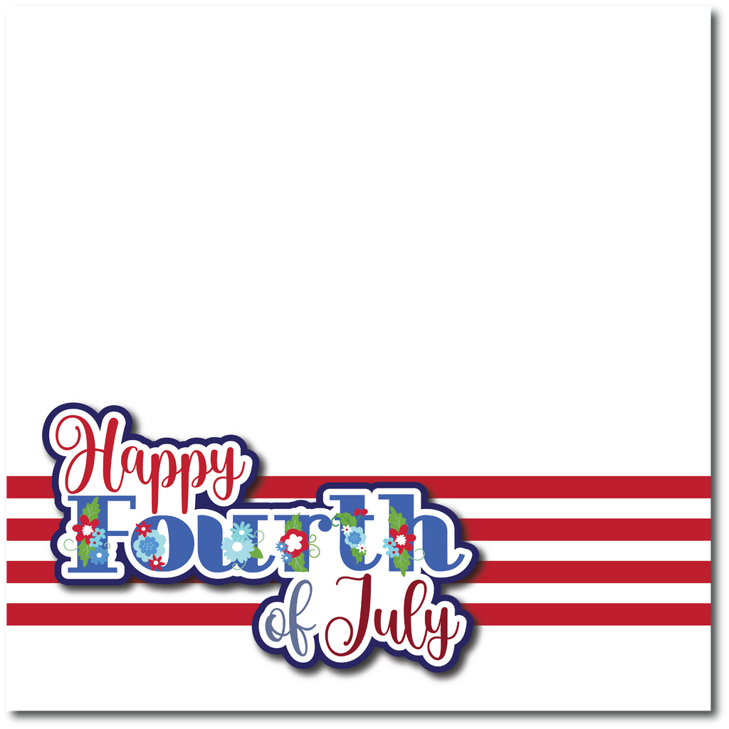 Happy Fourth of July Printed Premade Scrapbook Page 12x12 Layout