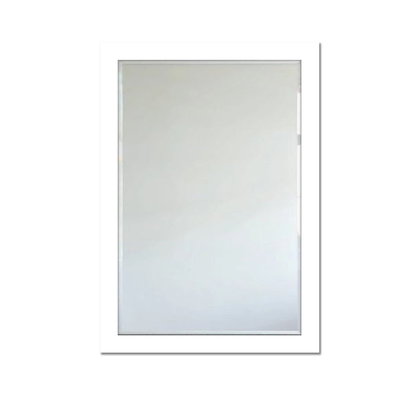 white framed mirror