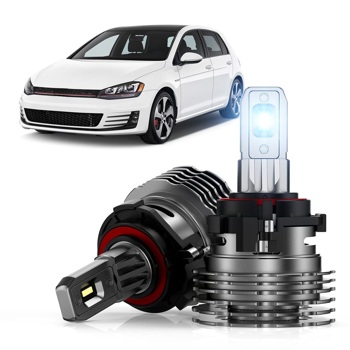 H7 4 Sides Car LED Headlight KIT Bulbs For VW Jetta 2005-2017 Passat 1998-2017 