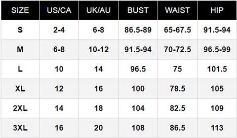 Find your own way top size chart