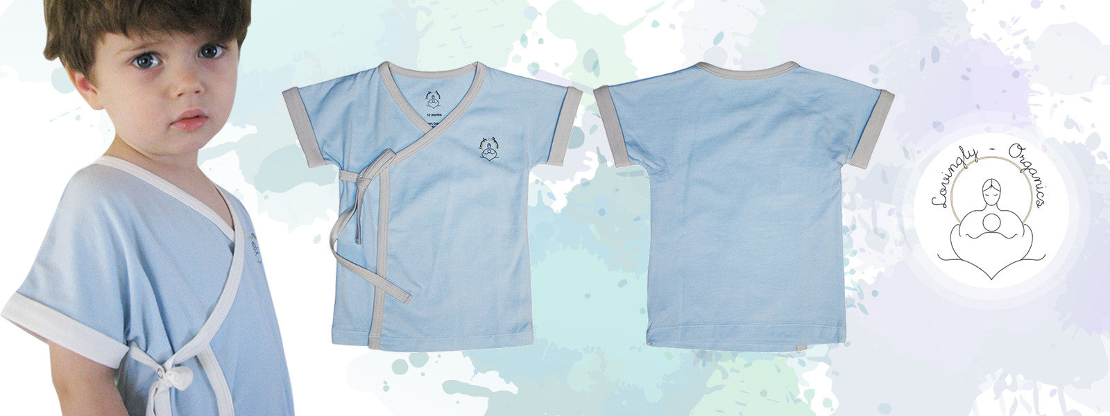 Lovingly Organics PH - Samurai Tees - Omphalodes Blue with Glacier Grey Trim