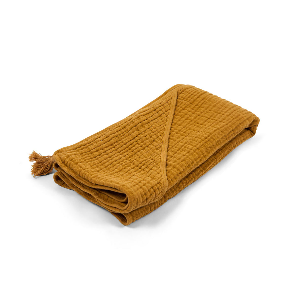 Baby Hooded Towel in Muslin - Mustard