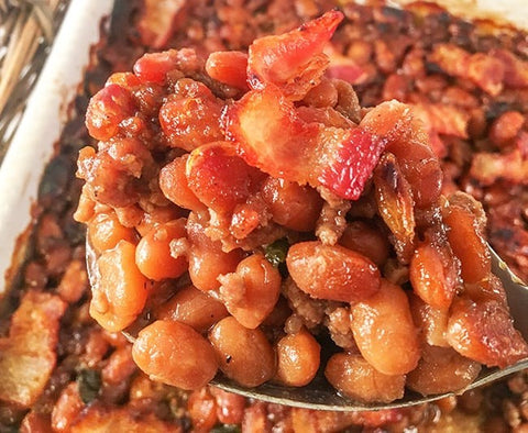 Bacon, Beef, and Beans Casserole