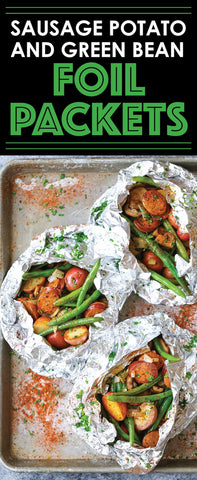 Sausage, Green Bean, and Potato Foil Packets