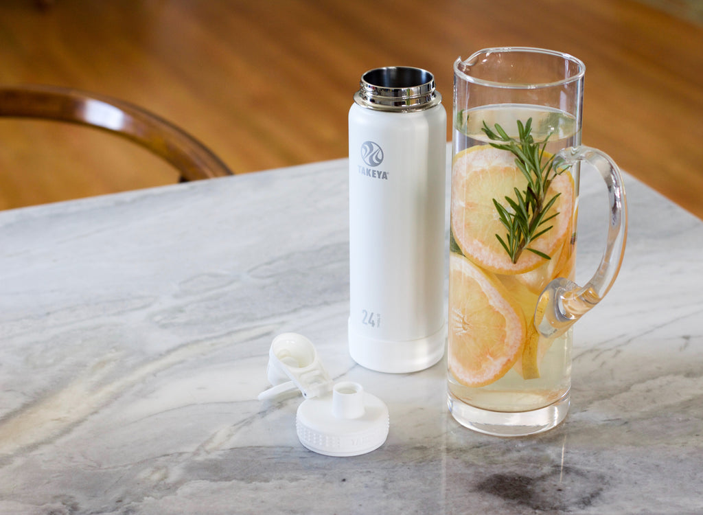 white insulated water bottle