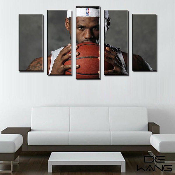 5 Piece Lebron James Cavaliers Nba Canvas Art Epickanvas