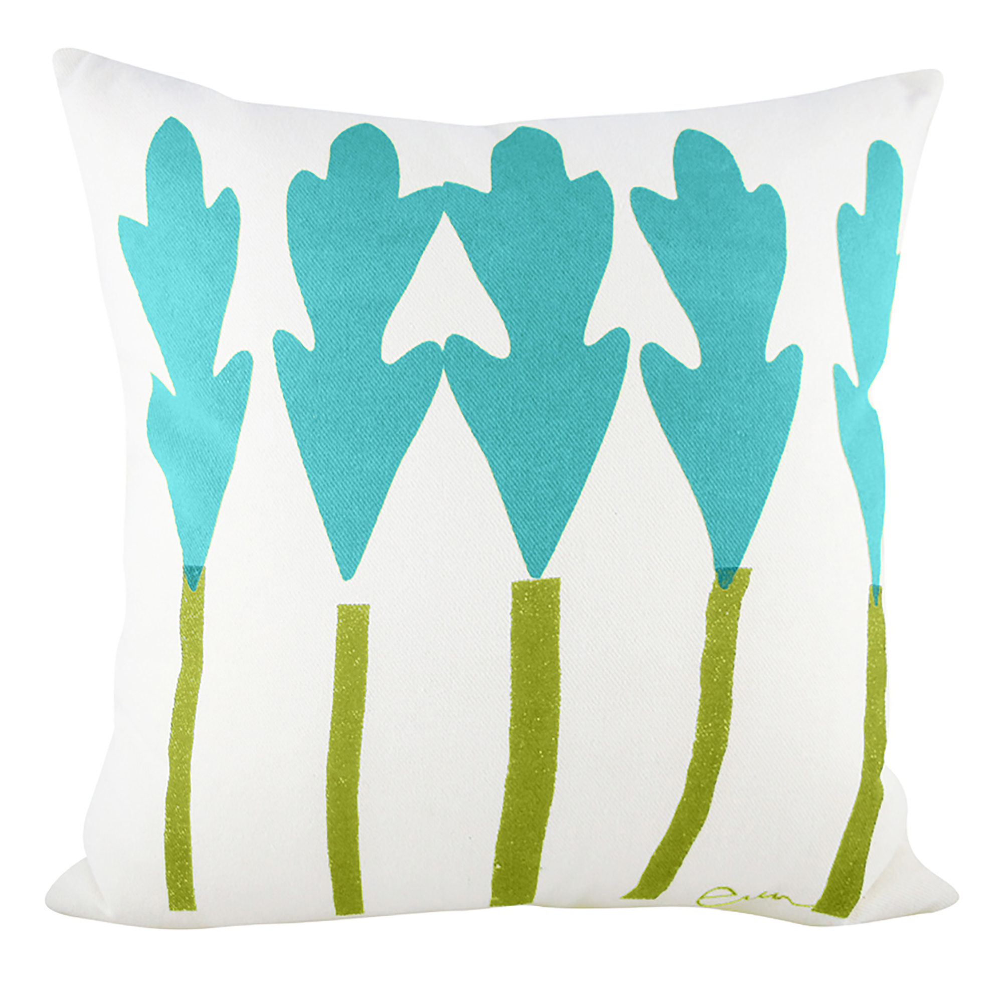 TWO COLOR STEM PILLOW COVER