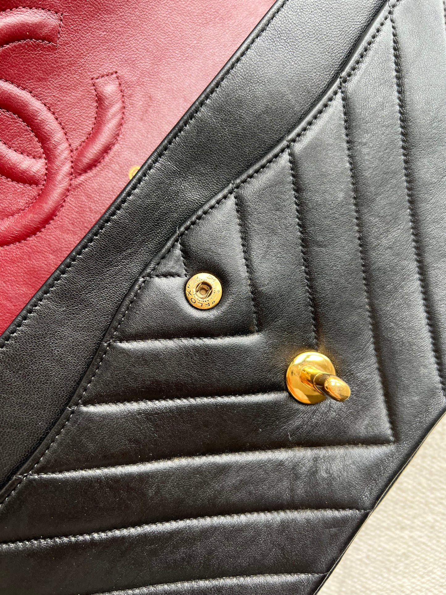 Hugo, 3 series medium chevron lambskin with serial only - My Grandfather's Things