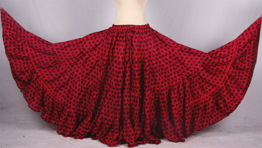 red polka dot skirt