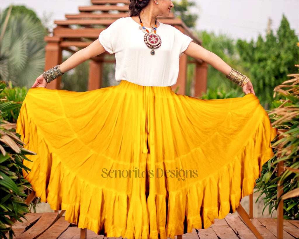 Solid color Skirt mustard 100% cotton 