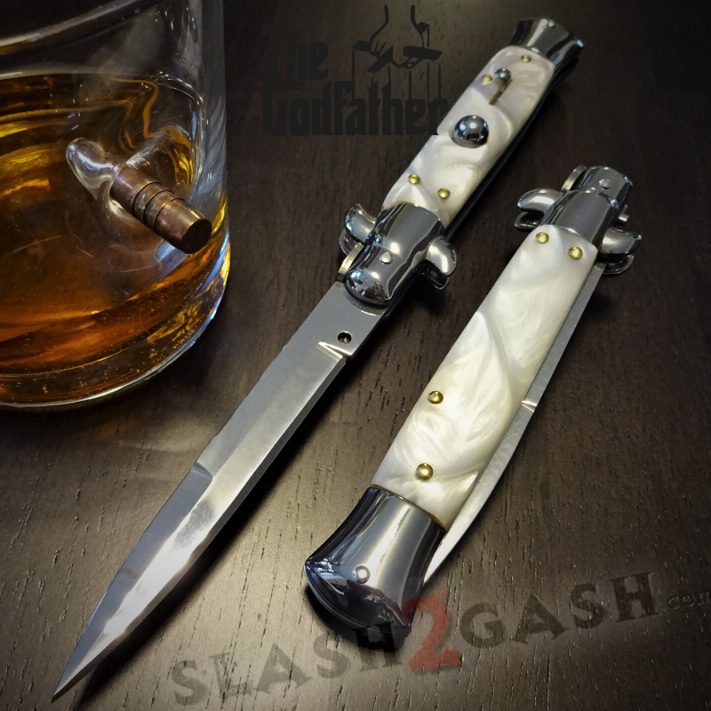 Godfather Stiletto Knife Italian Style Classic Switchblade Pea Slash2Gash