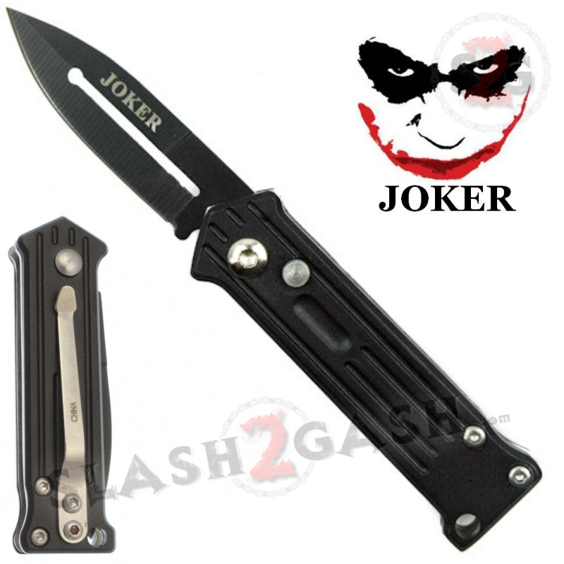 Black Ballistic Switch Blade Pocket Knife - MEGAKNIFE