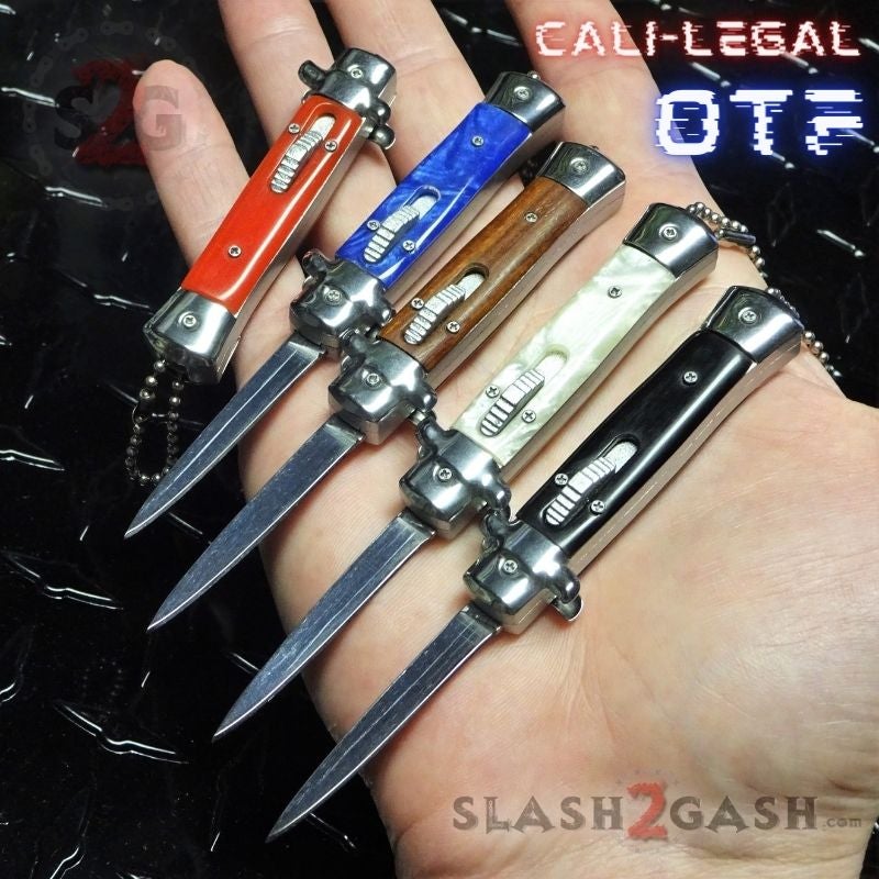 Escándalo Botánico verbo Mini Stiletto OTF Knife Small Cali Legal Switchblade - Red – Slash2Gash