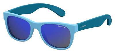 POLAROID P 0300 Rectangular Sunglasses 0RHB-Crystal Azure