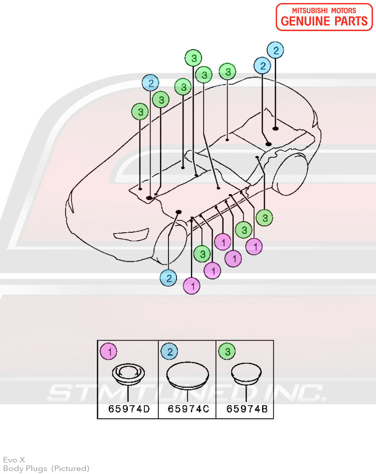 OEM Mitsubishi Evo X CZ4A Body Plug Diagram