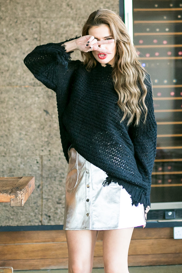 Distressed Over-sized Sweater