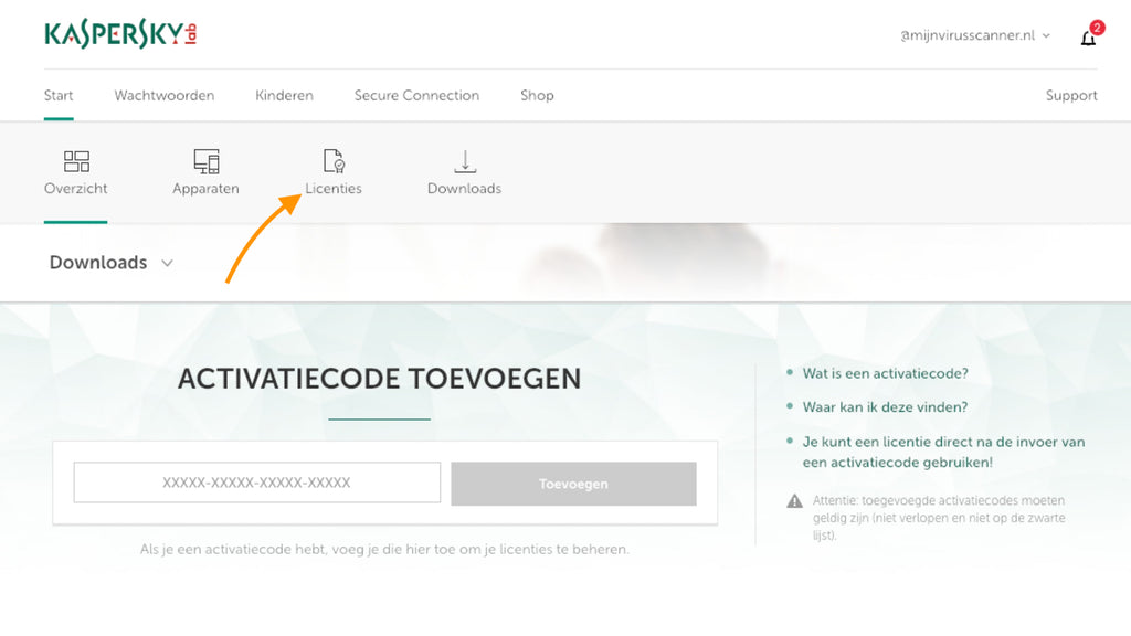 nieuwe licentie activatiecode kaspersky