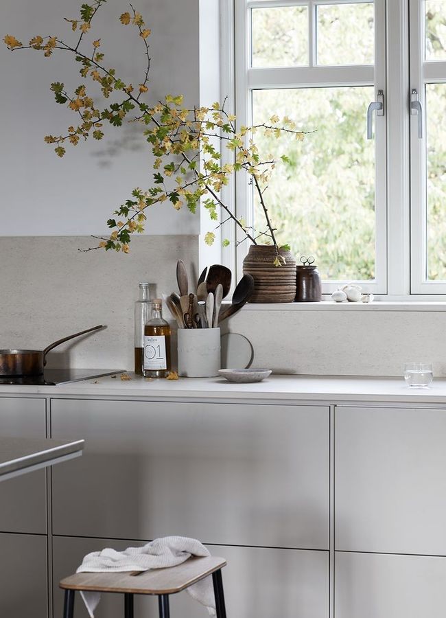 Calming warm kitchen space